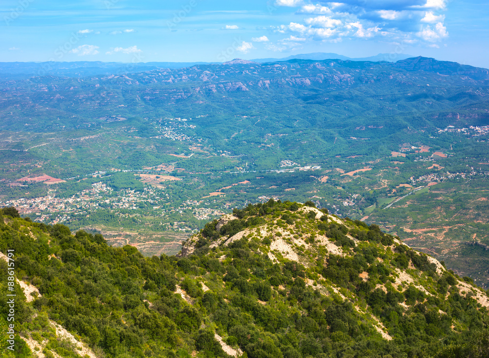 View of Montserratt mountains, Catalonia, Spain.