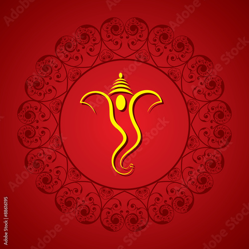 creative ganesh chaturthi festival greeting card background vector фототапет