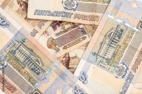Money Russian banknotes background