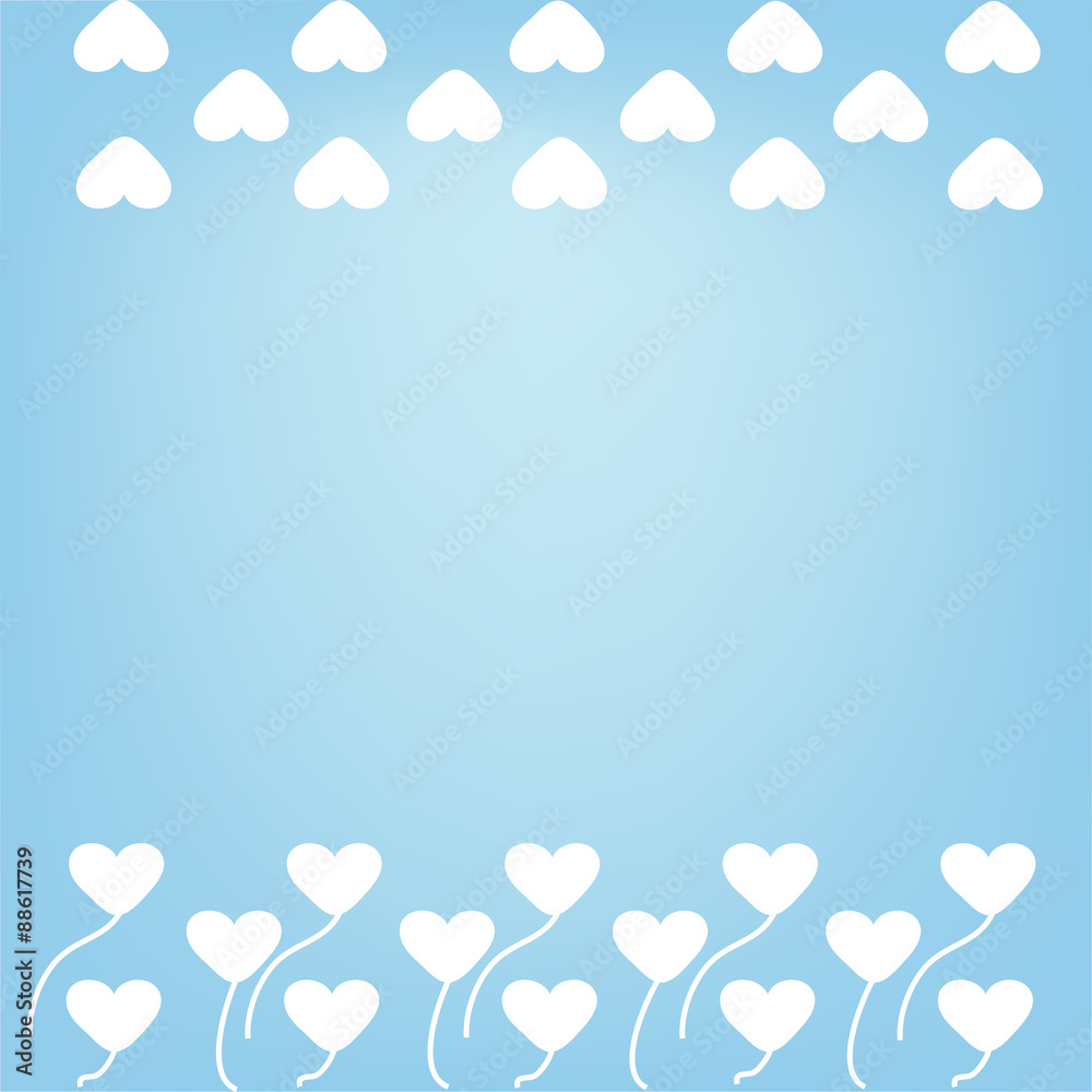 Clouds and grass in the shape of a heart romantic background
