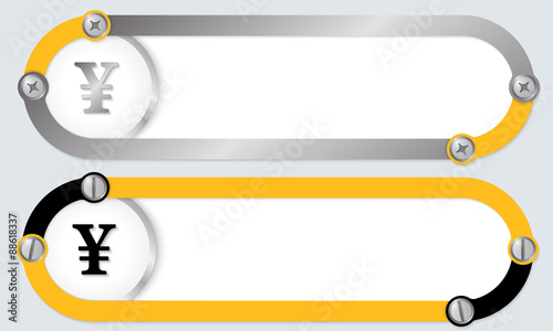 Two abstract frames for your text and yen symbol