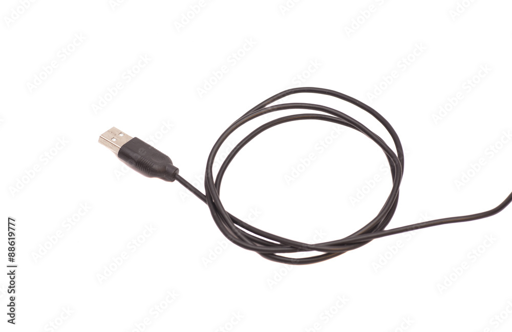 USB cable isolated on white USB cable isolated on white