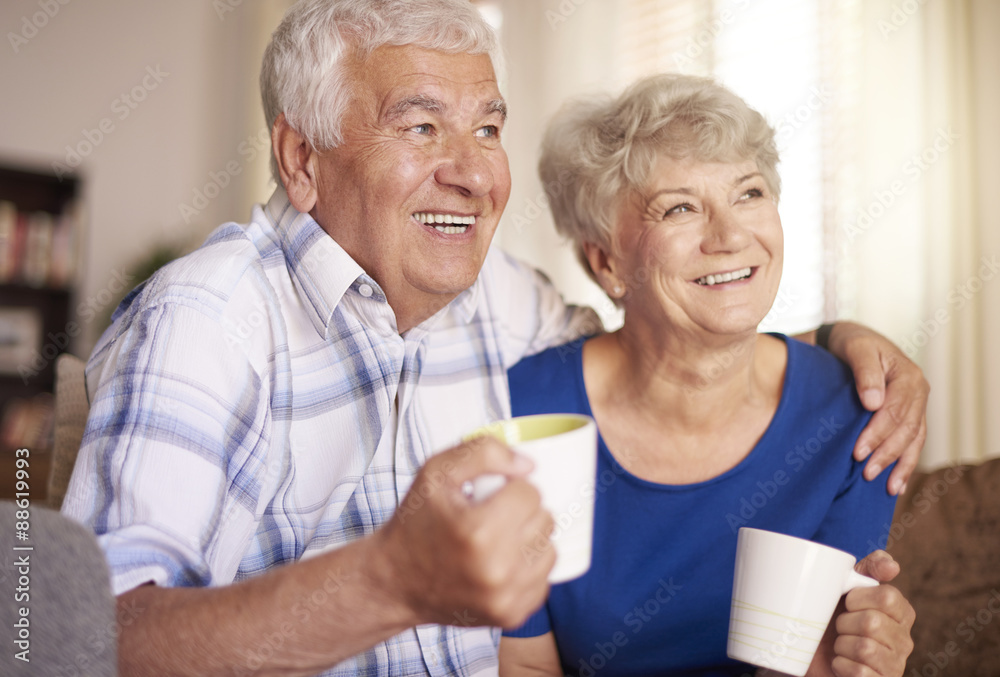 Senior marriage having a break for some coffee Senior marriage having a break for some coffee