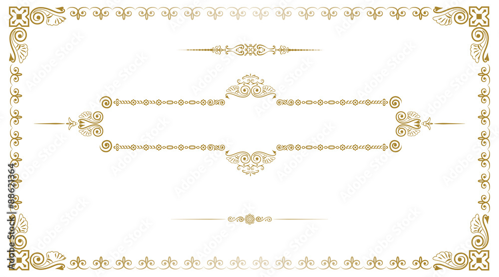 Decorative gold frame for business card