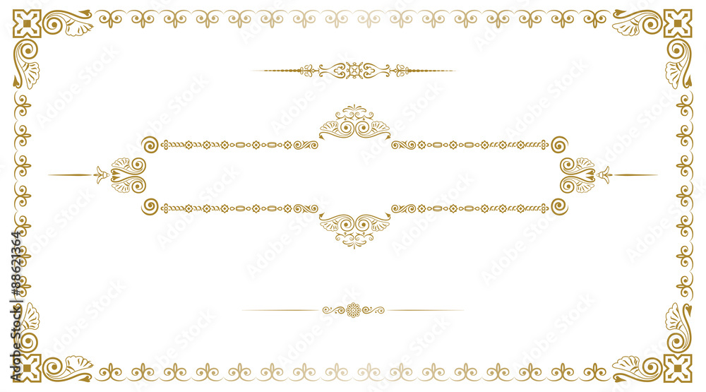 Fototapeta premium Decorative gold frame for business card