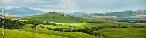 Panoramic view hills of Tuscany Italy