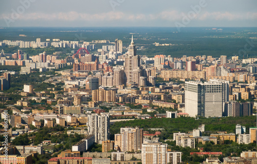 Fototapeta Naklejka Na Ścianę i Meble -  Moscow from height of the Ostankino tower