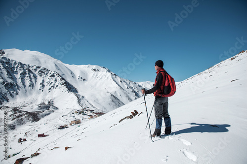 Trans-Ili Alatau mountains. Top view from Big Almaty peak.