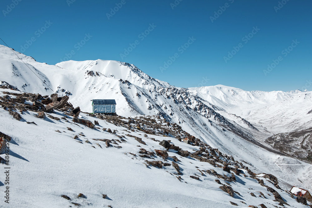 Trans-Ili Alatau mountains. Top view from Big Almaty peak.