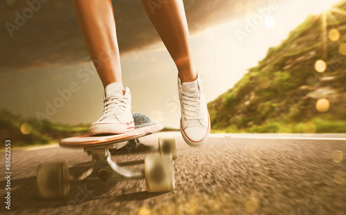 Woman on a Skateboard photo