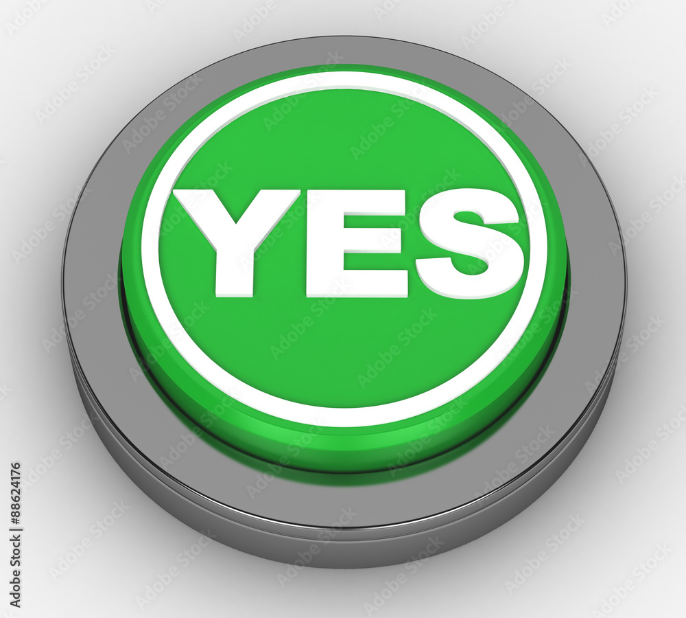 yes green button on a white background yes green button on a white background
