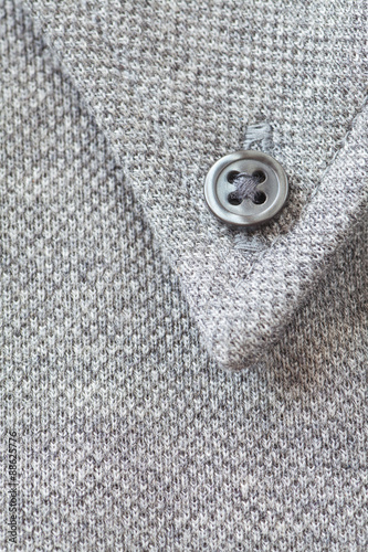 Close - up Grey cotton shrit collar