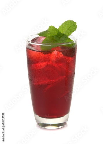 roselle mocktail drink isolated on white