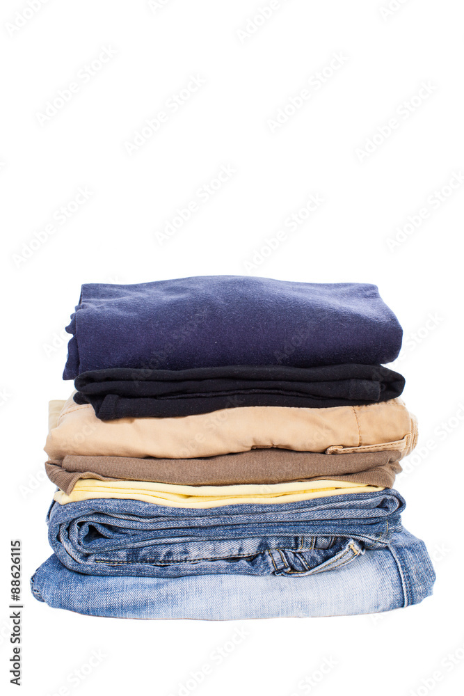 Men casual wear shirt and jean isolated on white background Men casual wear shirt and jean isolated on white background