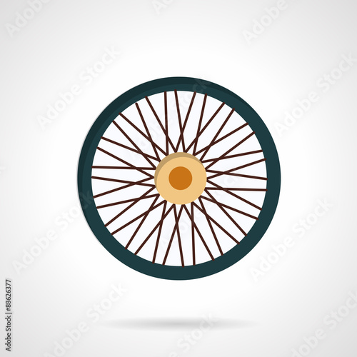 Flat color vector icon for bike wheel