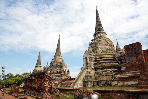 Wat Phra Si Sanphet is located in The Ayutthaya Historical Park, Thailand