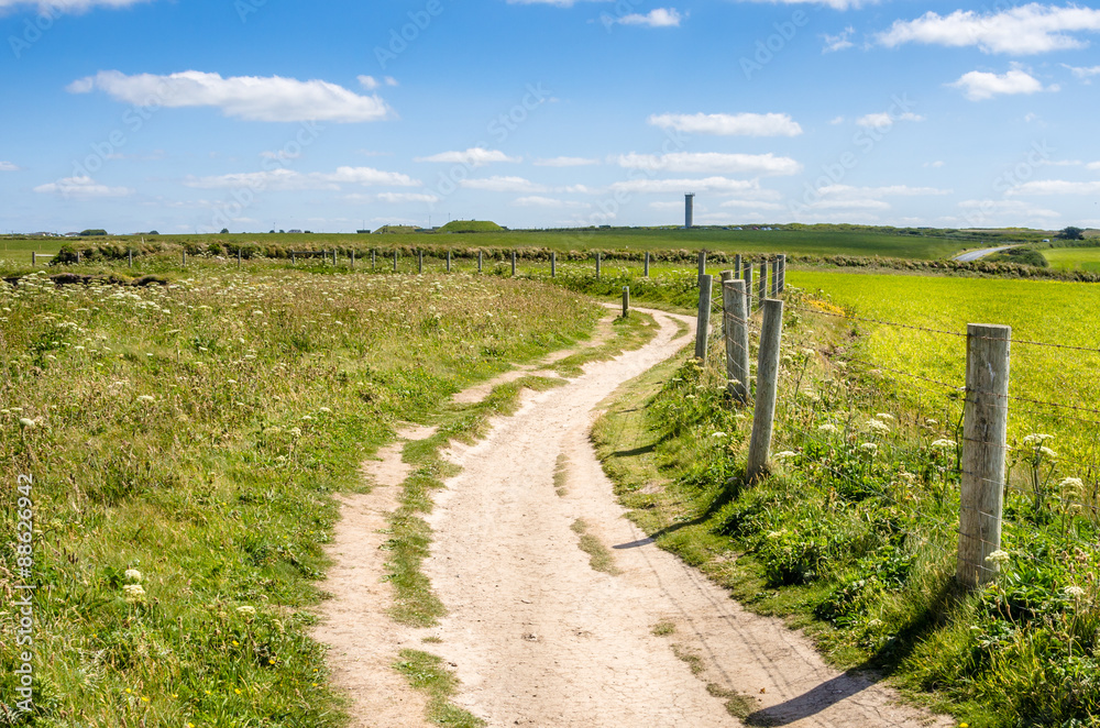 Deserted Curving Path in the Countryside of England