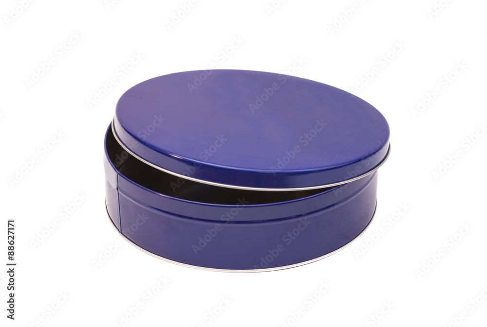 Blue Open Round Metal Box Blue Open Round Metal Box