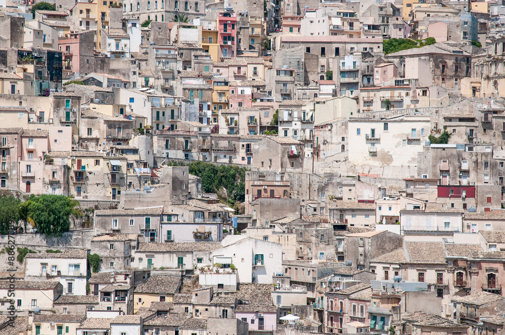 Panoramic view of Ragusa in Sicily
