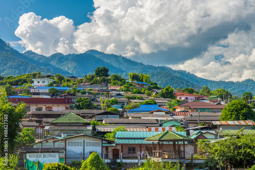 Santi Chon village on the hill in Mae Hong Son Province, Northern Thailand