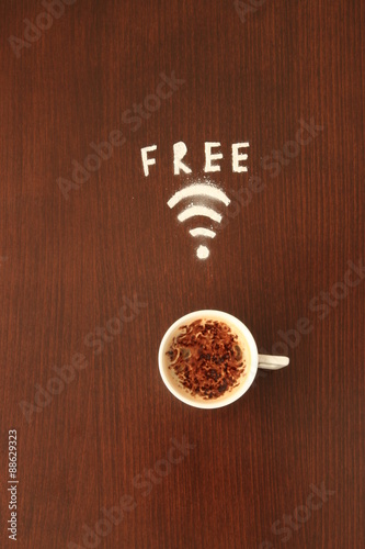 free wifi background and coffee photo