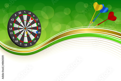 Background abstract green gold darts board frame illustration vector