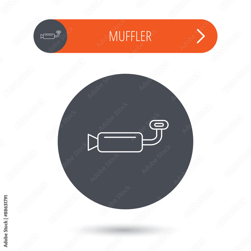 Muffer icon. Car fuel pipe or exhaust sign. Muffer icon. Car fuel pipe or exhaust sign.