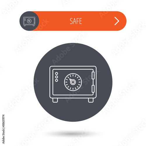 Safe icon. Money deposit sign.