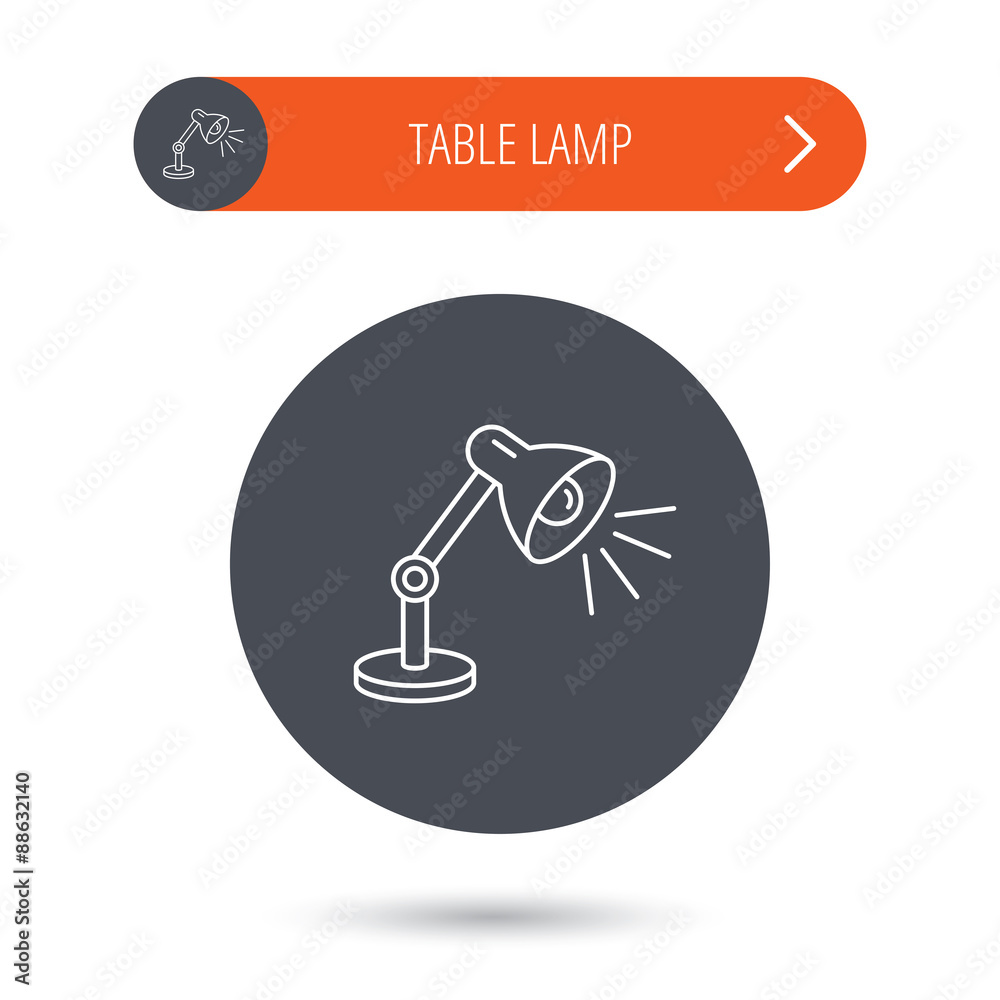Table lamp icon. Desk light sign. Table lamp icon. Desk light sign.