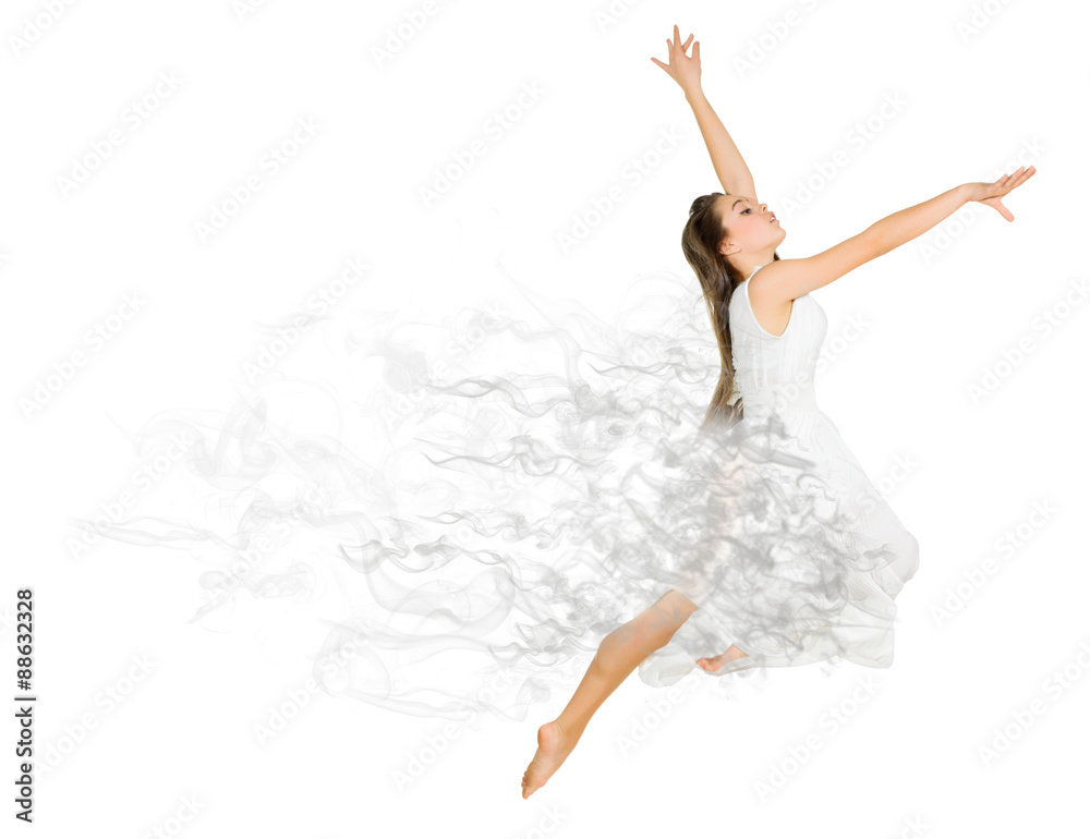 Naklejka premium Dancing girl in dress