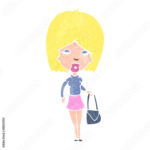 retro cartoon blond woman