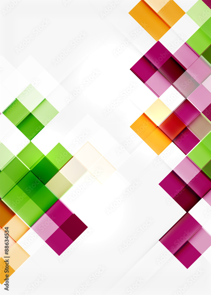 Square shape mosaic pattern design. Universal modern composition
