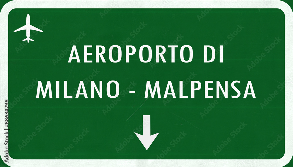 Milano Malpensa Italy Airport Highway Sign