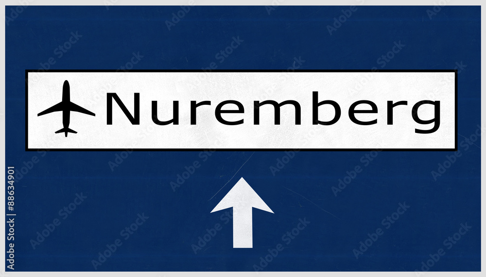Nurnberg Germany Airport Highway Sign Nurnberg Germany Airport Highway Sign