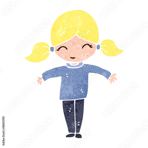 retro cartoon blond girl