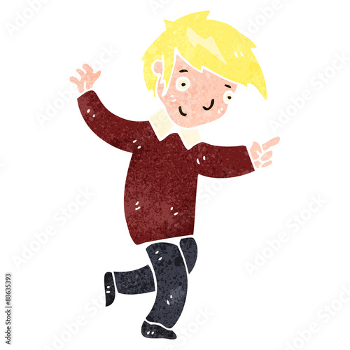 retro cartoon blond boy