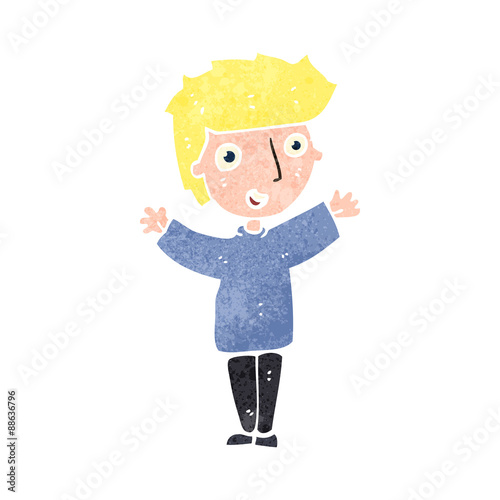 retro cartoon blond boy