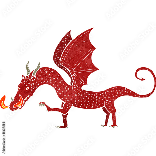 retro cartoon dragon