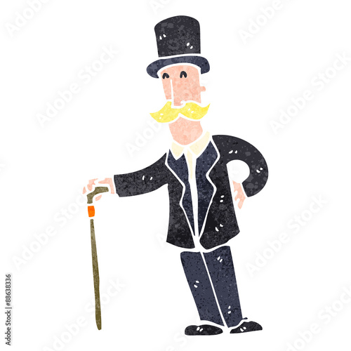 retro cartoon wealthy man