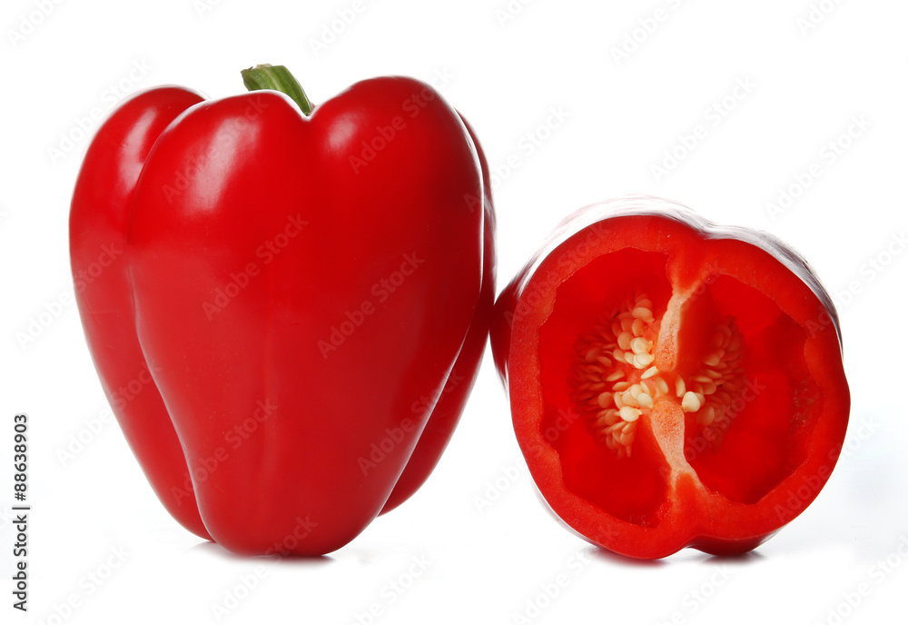 Red pepper isolated on white