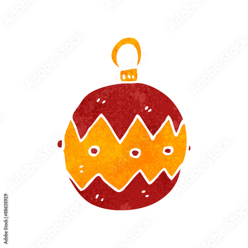 retro cartoon christmas bauble