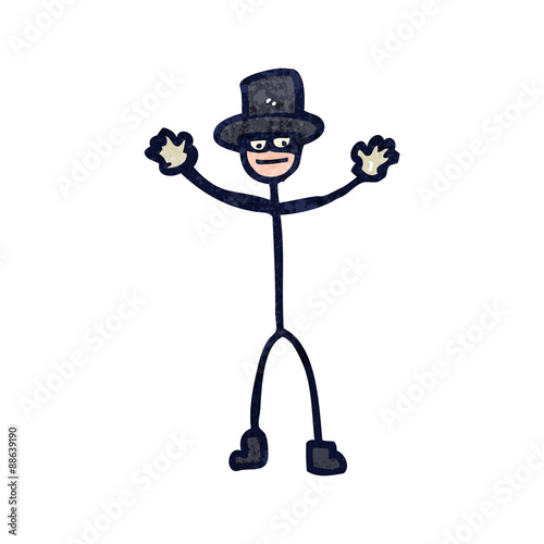 retro cartoon stick man villain