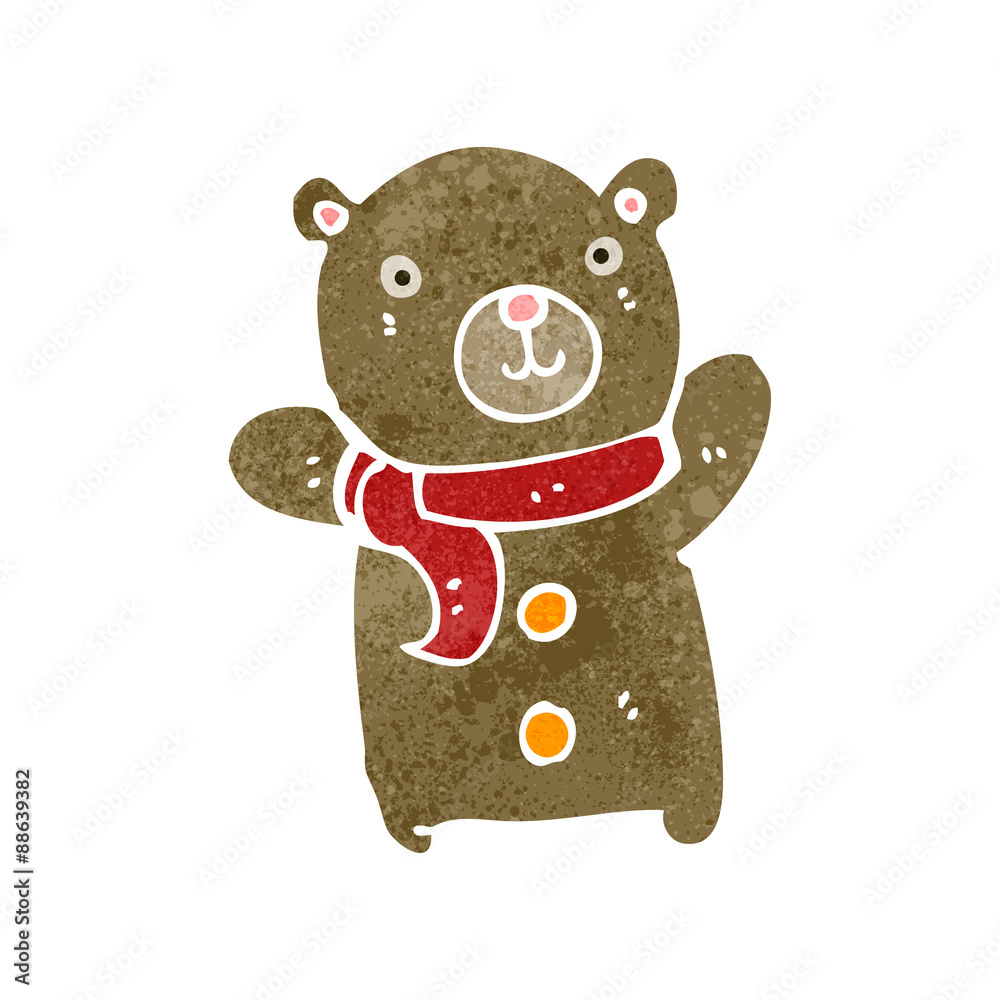 retro cartoon teddy bear