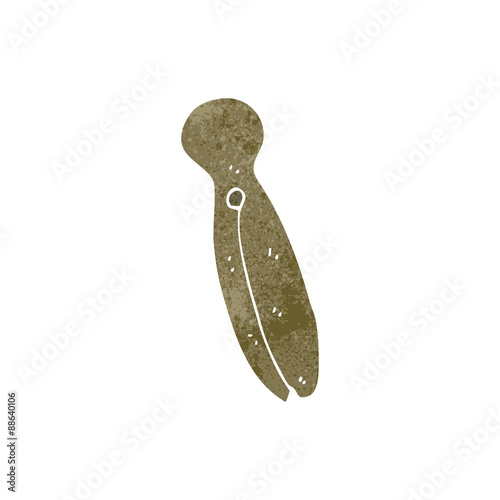 retro cartoon wooden peg
