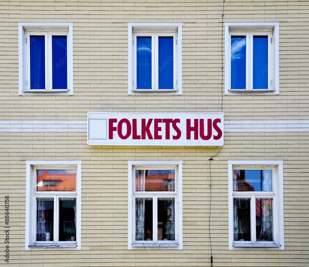 Obraz premium People's house (Folketshus) in a little swedish town