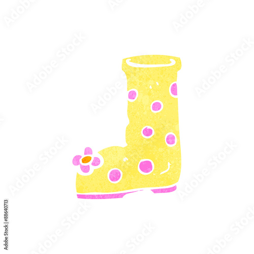 retro cartoon wellington boot