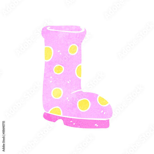 retro cartoon wellington boot