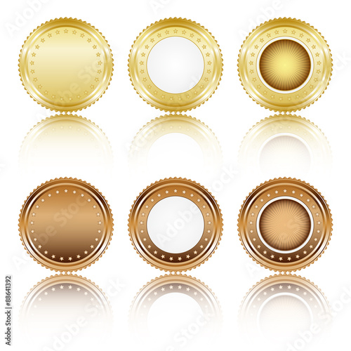 Gold and brown buttons