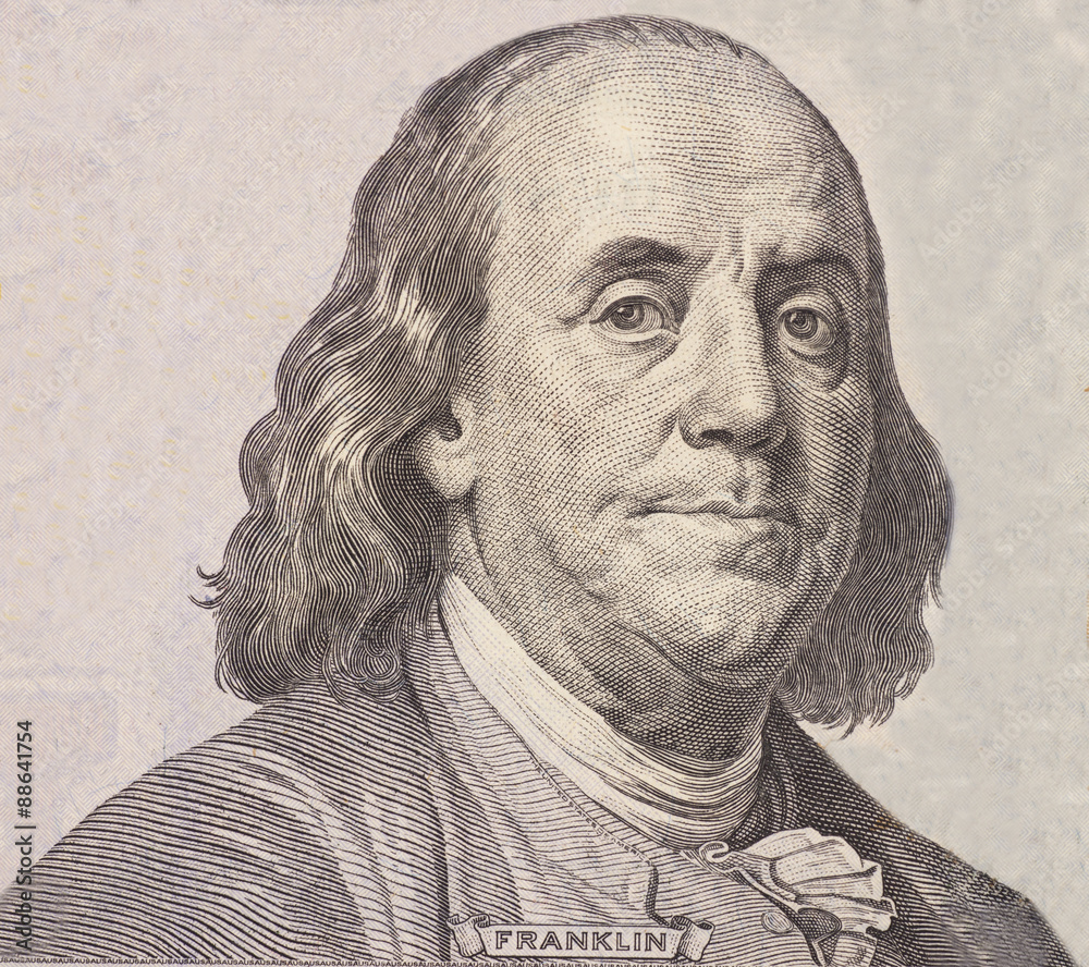 Obraz premium Portrait of U.S. president Benjamin Franklin