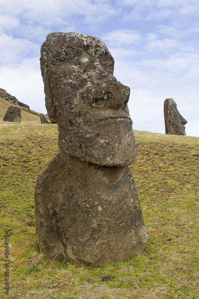 Statue (moai) at Rano Raraku (Quarry).Easter Island, Chile Statue (moai) at Rano Raraku (Quarry).Easter Island, Chile
